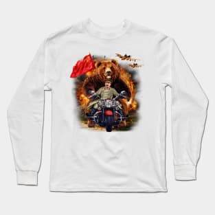 grizzly bear and Soviet Stalin in Epic battle Long Sleeve T-Shirt